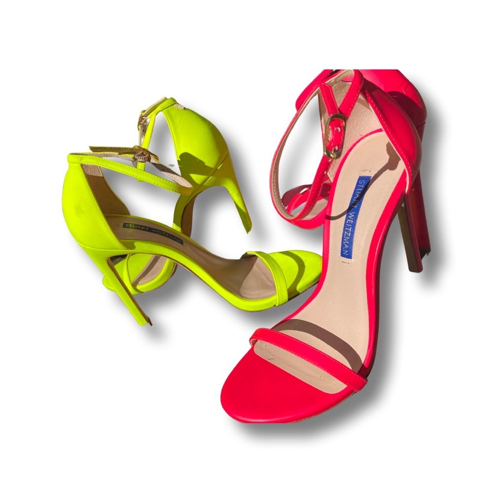 Stuart Weitzman neon pink Strappy heels